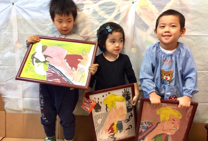 浮世絵ペイントに挑戦！【モネットスクール】大阪の幼児 子供 お絵かき・WEB＆デザイン教室