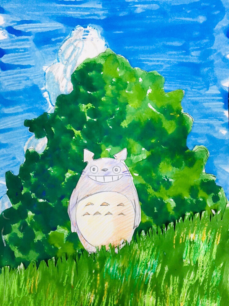 子供たちが ジブリ風アート に挑戦 トトロの森 や トトロ の描き方 大阪の子供向け絵画教室 モネスク