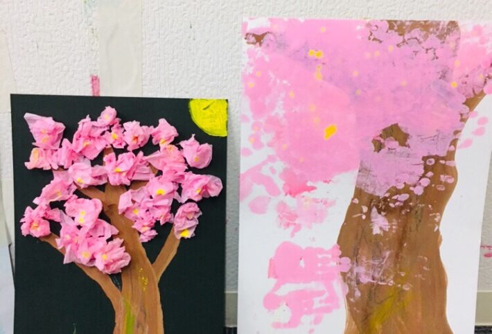 親子でつくる桜アート！絵の具を使った幼児のアートレッスン