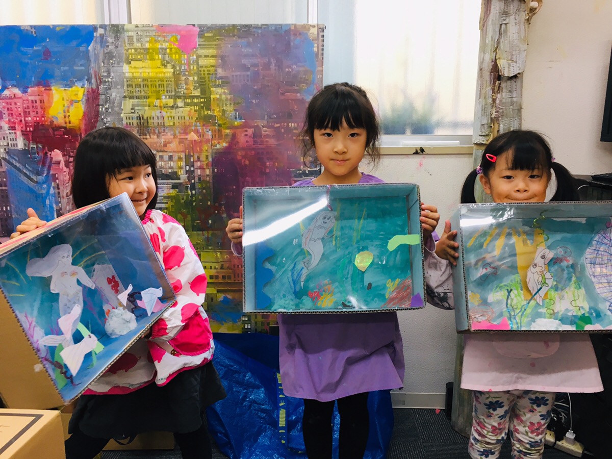 リトルマーメイド 海の世界をジオラマで アリエルのお絵描き 工作 大阪のアートスクールモネスク
