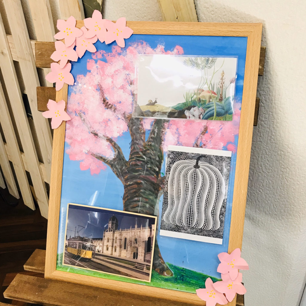 子供の手作り 桜のフォトフレーム 卒園入学記念に 大阪のアートスクールモネスク