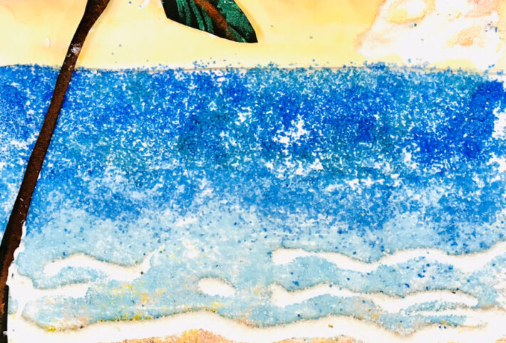 《サンドアート・砂絵で描くハワイの海》子供でも簡単！手作りカラーサンド