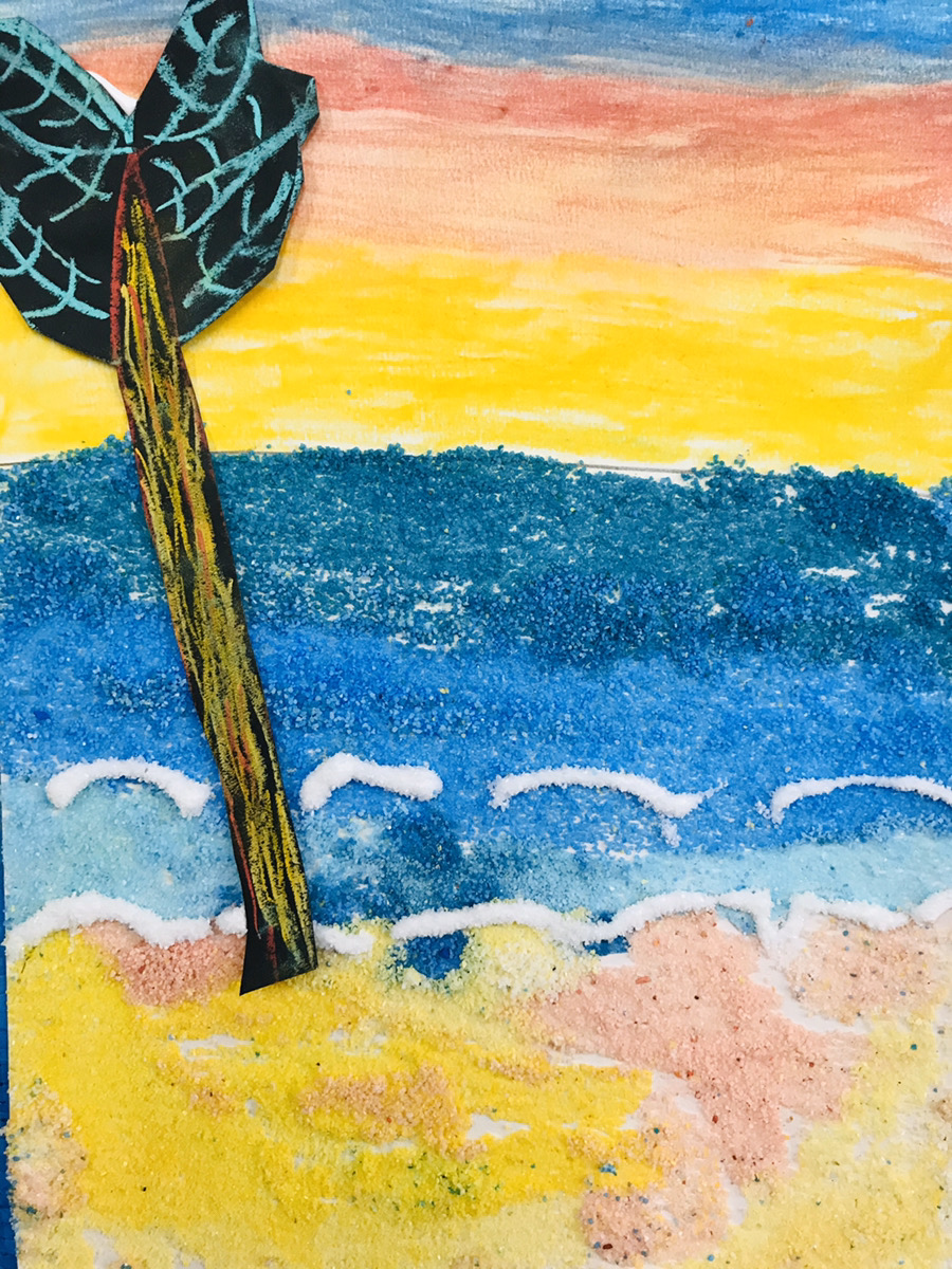 サンドアート 砂絵で描くハワイの海 子供でも簡単 手作りカラーサンド 大阪のアートスクールモネスク