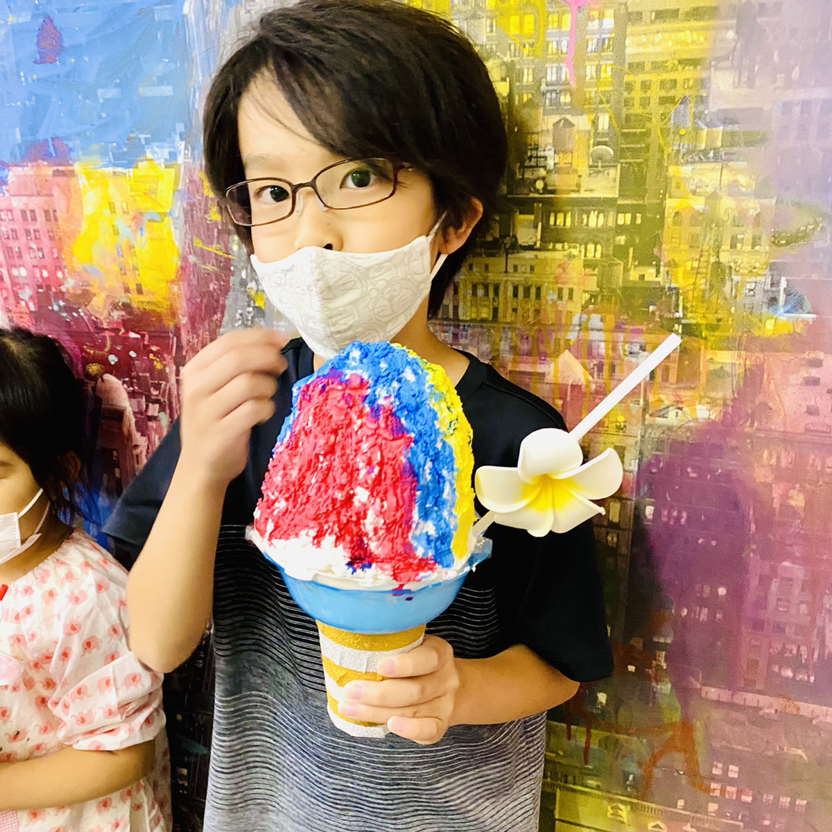 ハワイのレインボーなカキ氷工作！「シェイブアイス」を作りました