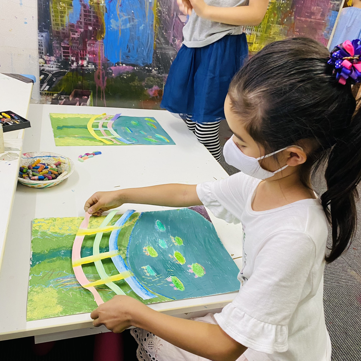 子供でも簡単 モネの睡蓮 すいれん の描き方 絵の具で本格印象派お絵描き 大阪のアートスクールモネスク