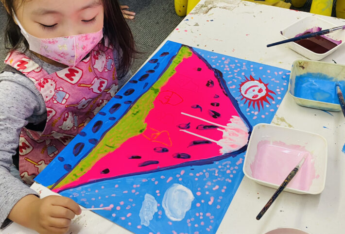 親子で描く「草間彌生さんの富士山」現代ポップアートに挑戦！