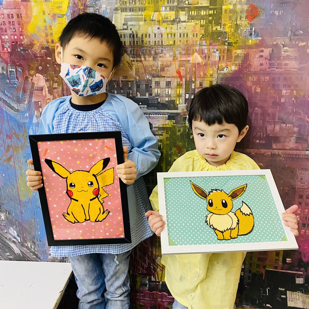 ポケモンアート」を親子で体験いただきました！ | 大阪の絵画教室・お