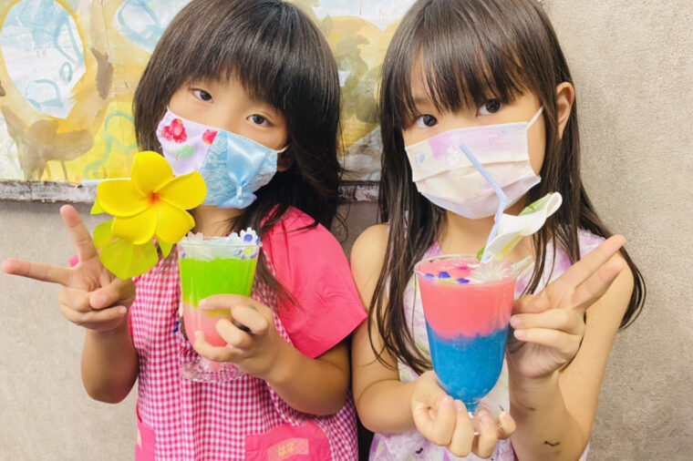 ハワイ風 トロピカル ジューススライム をつくりました 大阪のアートスクールモネスク