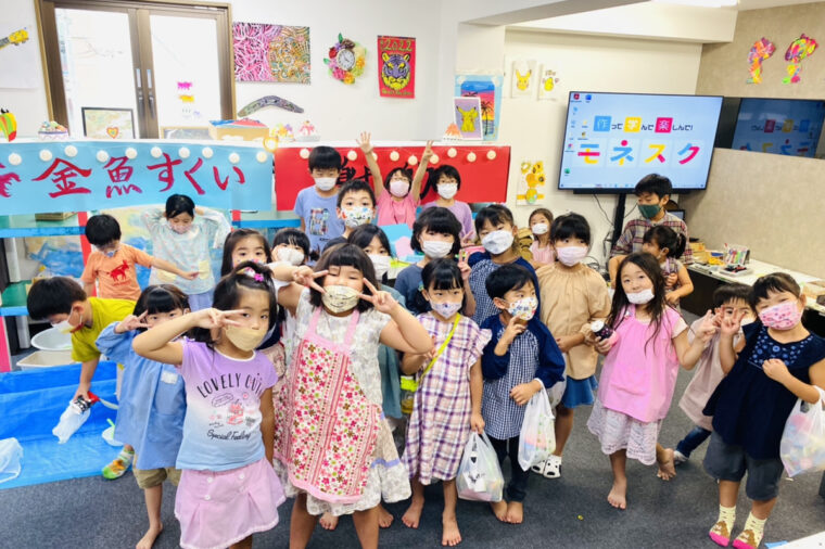 モネスクの夏祭り こどもの手作りお祭り屋台 本格ごっこ遊び 大阪のアートスクールモネスク