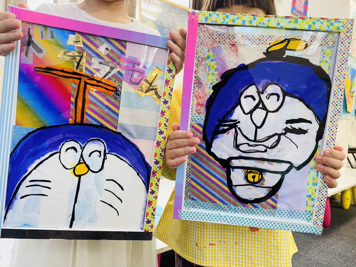 ドラえもんを現代アート風に描く！子供でも簡単なセル画風の描き方