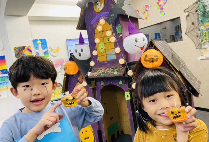 ハロウィンかぼちゃのキャンドルを子供たちに手作り体験いただきました！