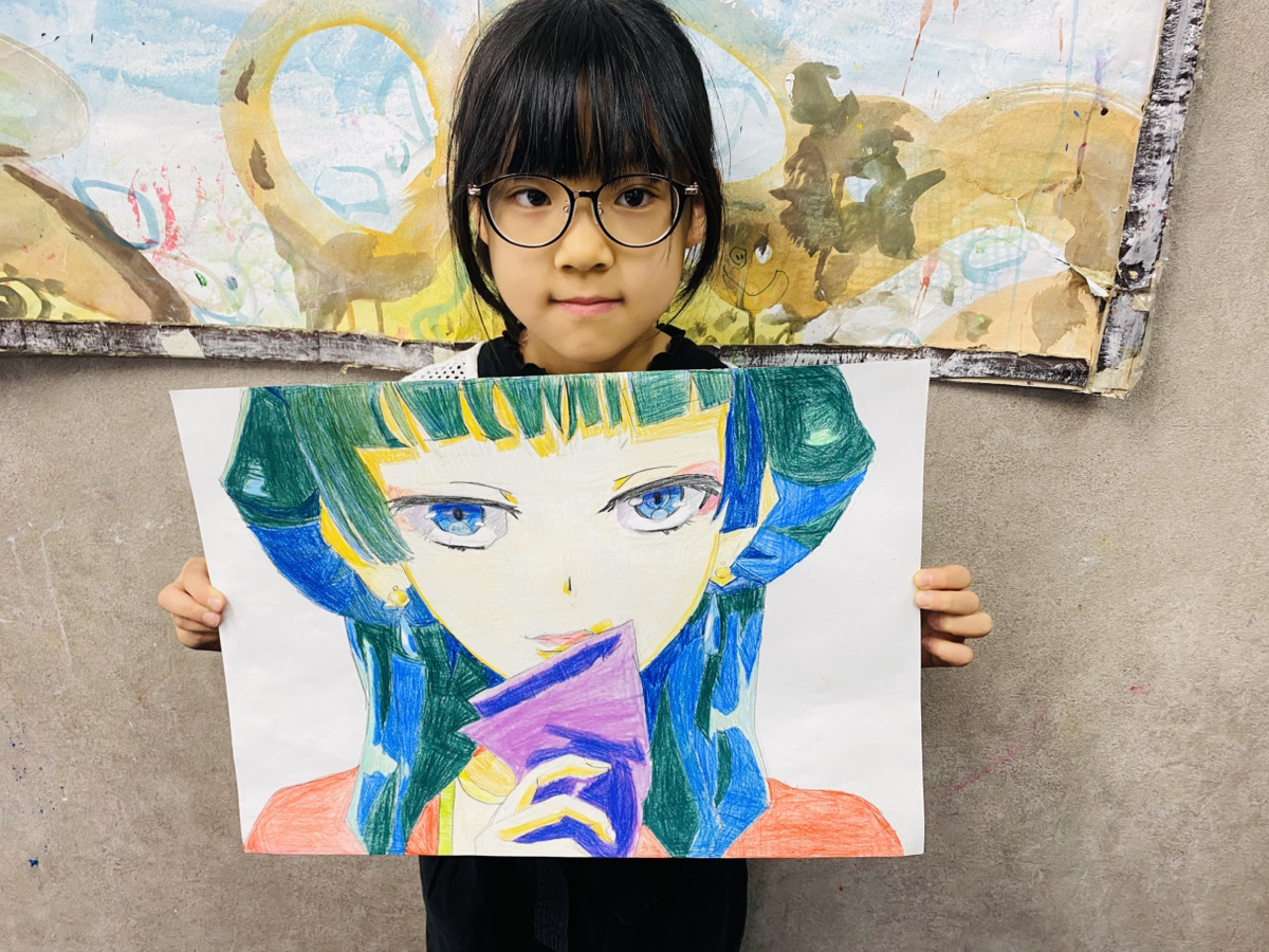 現代アートクラス』キャラクターの描き方！色鉛筆画で描くキャラクター